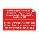 Système d'alerte interne En cas /.../ - Internal warning system In case /.../