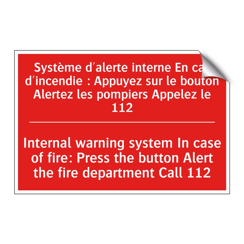 Système d'alerte interne En cas /.../ - Internal warning system In case /.../