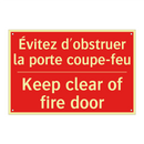 Évitez d'obstruer la porte coupe-feu /.../ - Keep clear of fire door