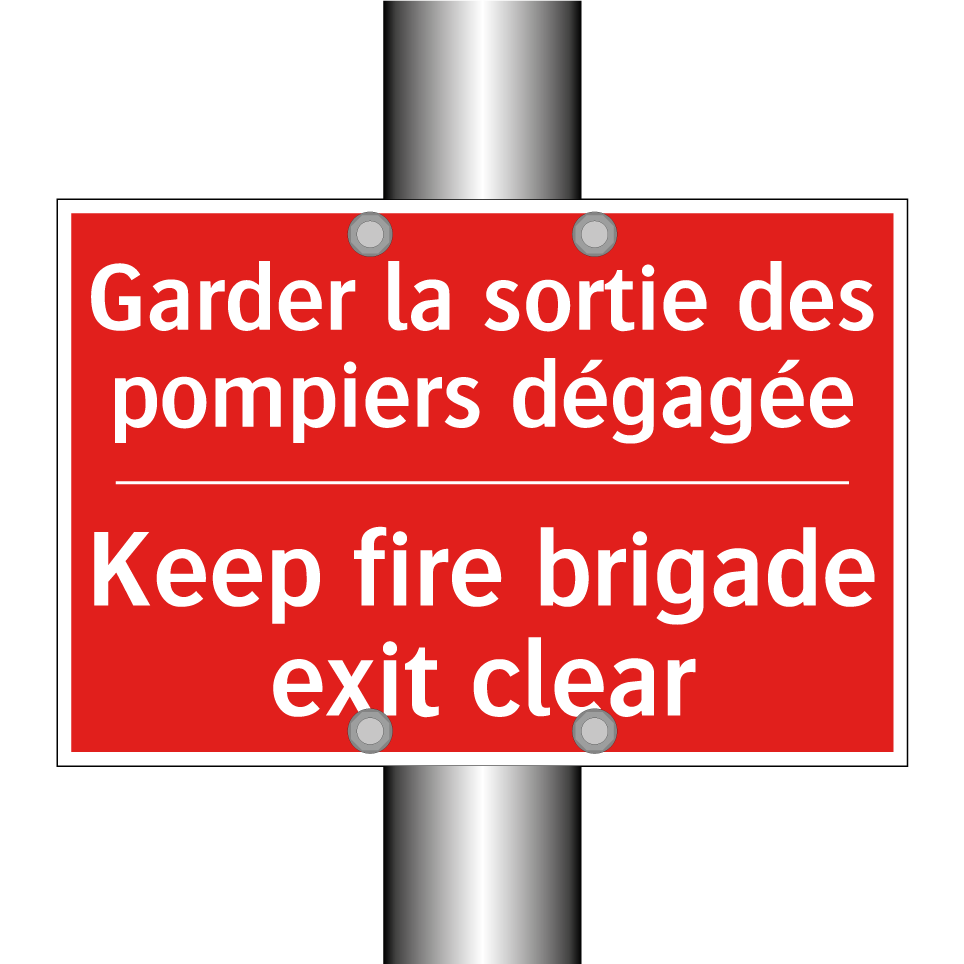 Garder la sortie des pompiers /.../ - Keep fire brigade exit clear