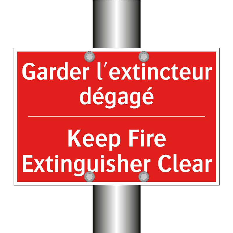 Garder l'extincteur dégagé - Keep Fire Extinguisher Clear