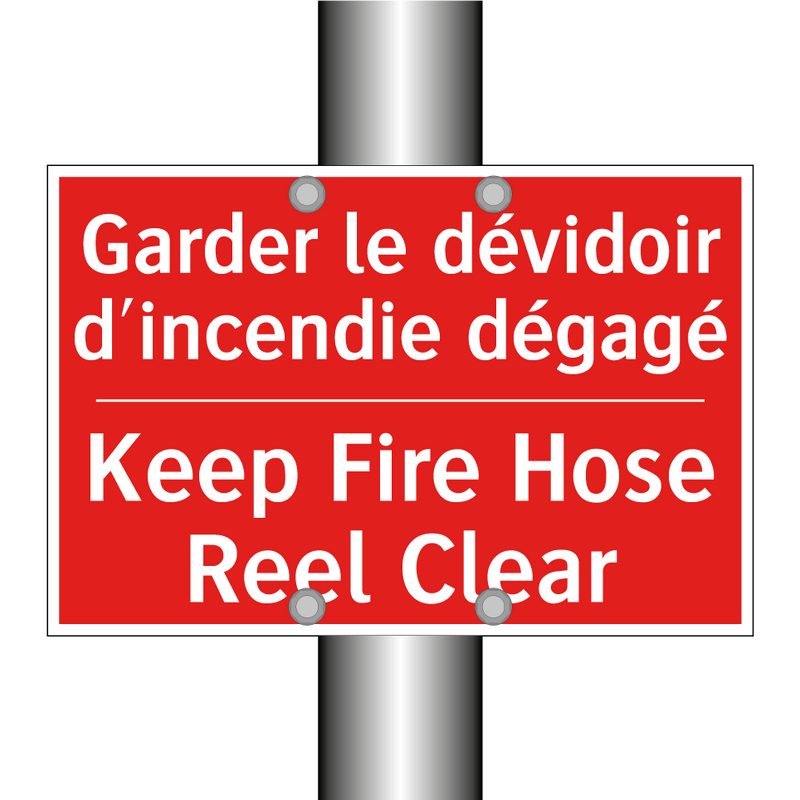 Garder le dévidoir d'incendie /.../ - Keep Fire Hose Reel Clear