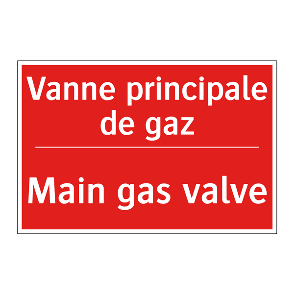Vanne principale de gaz - Main gas valve