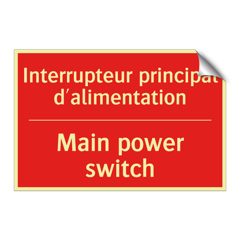 Interrupteur principal d'alimentation /.../ - Main power switch