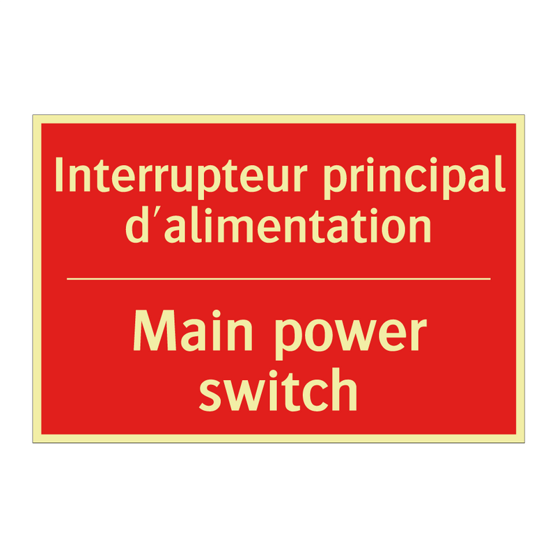 Interrupteur principal d'alimentation /.../ - Main power switch