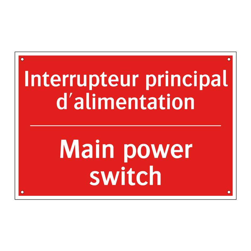 Interrupteur principal d'alimentation /.../ - Main power switch
