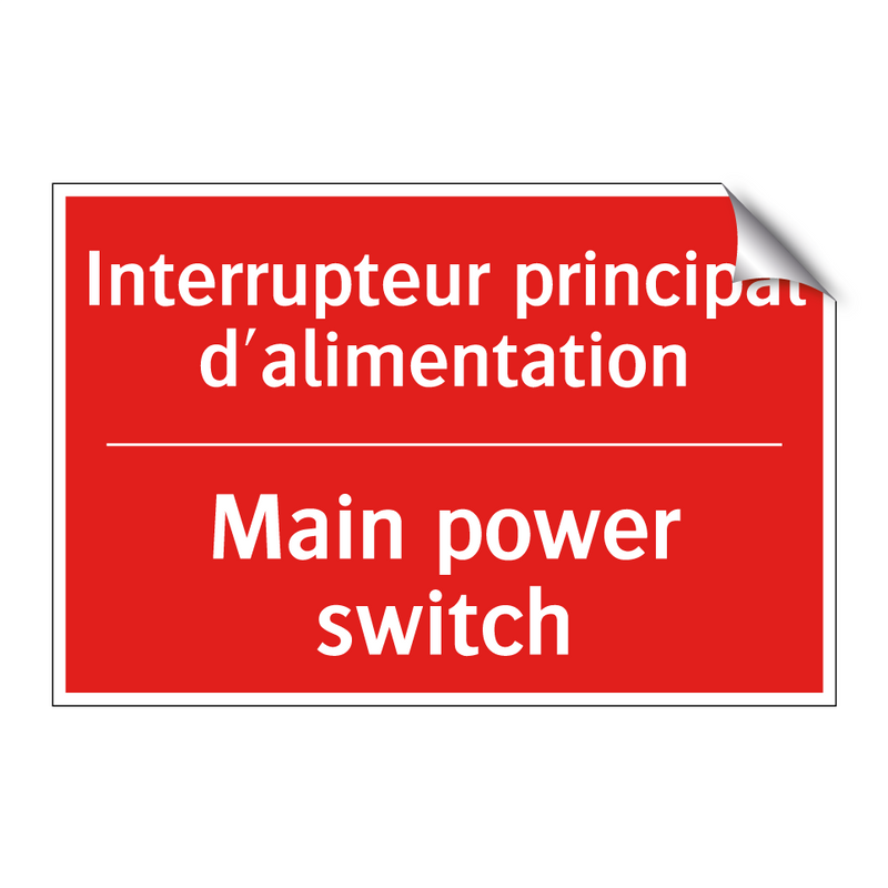 Interrupteur principal d'alimentation /.../ - Main power switch
