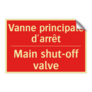 Vanne principale d'arrêt - Main shut-off valve
