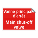 Vanne principale d'arrêt - Main shut-off valve