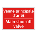 Vanne principale d'arrêt - Main shut-off valve