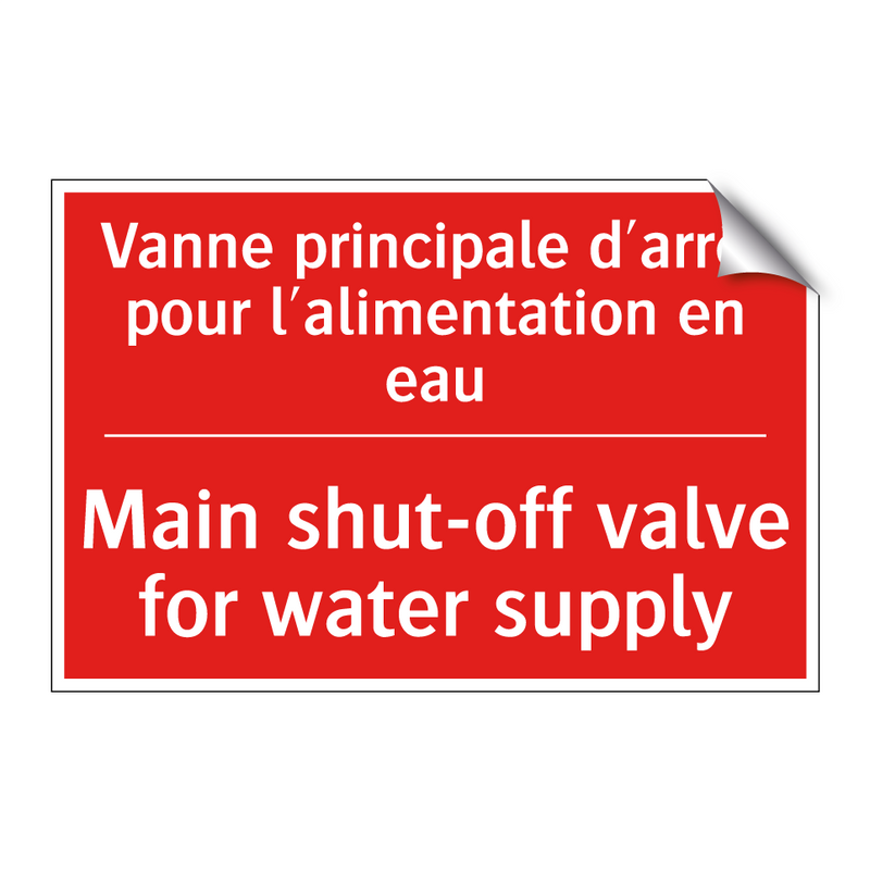 Vanne principale d'arrêt pour /.../ - Main shut-off valve for water /.../