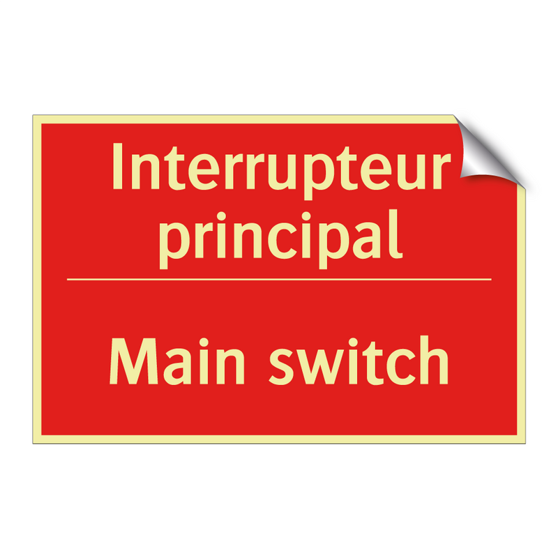 Interrupteur principal - Main switch