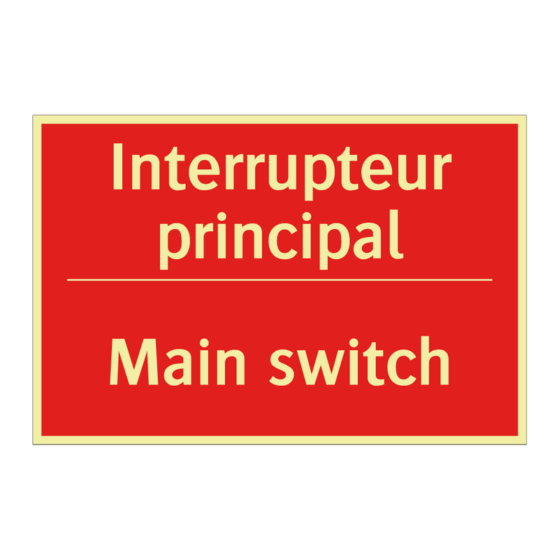 Interrupteur principal - Main switch