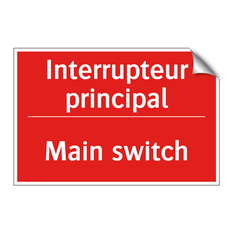 Interrupteur principal - Main switch