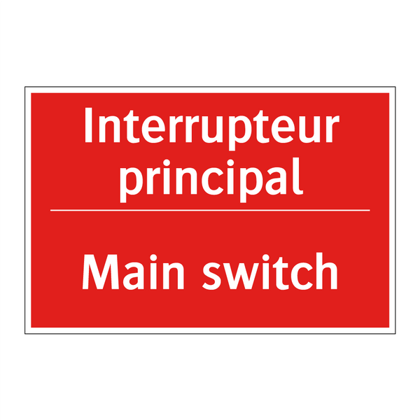 Interrupteur principal - Main switch