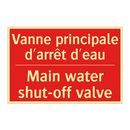 Vanne principale d'arrêt d'eau - Main water shut-off valve