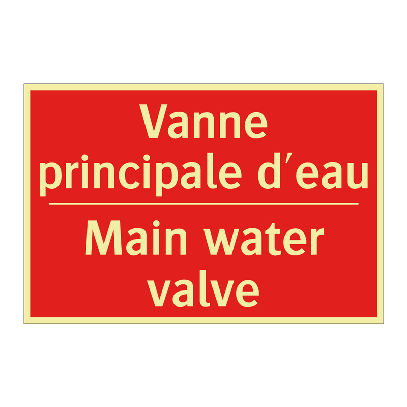 Vanne principale d'eau - Main water valve