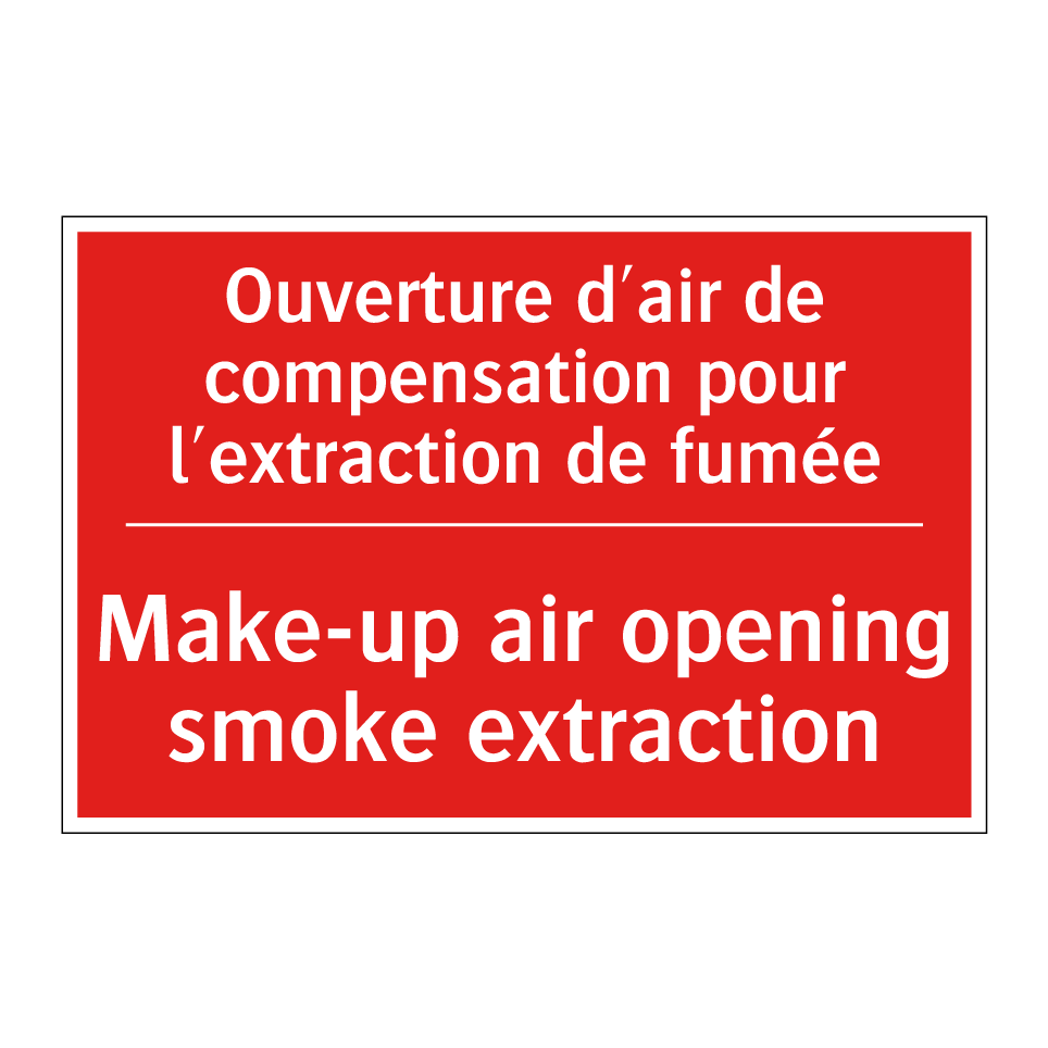 Ouverture d'air de compensation /.../ - Make-up air opening smoke extraction /.../