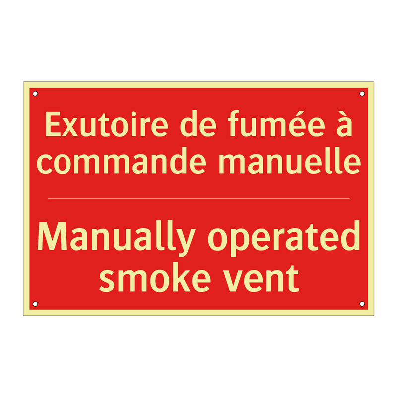 Exutoire de fumée à commande manuelle /.../ - Manually operated smoke vent