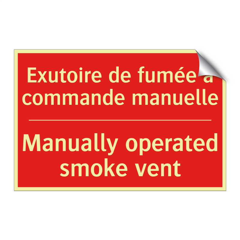 Exutoire de fumée à commande manuelle /.../ - Manually operated smoke vent