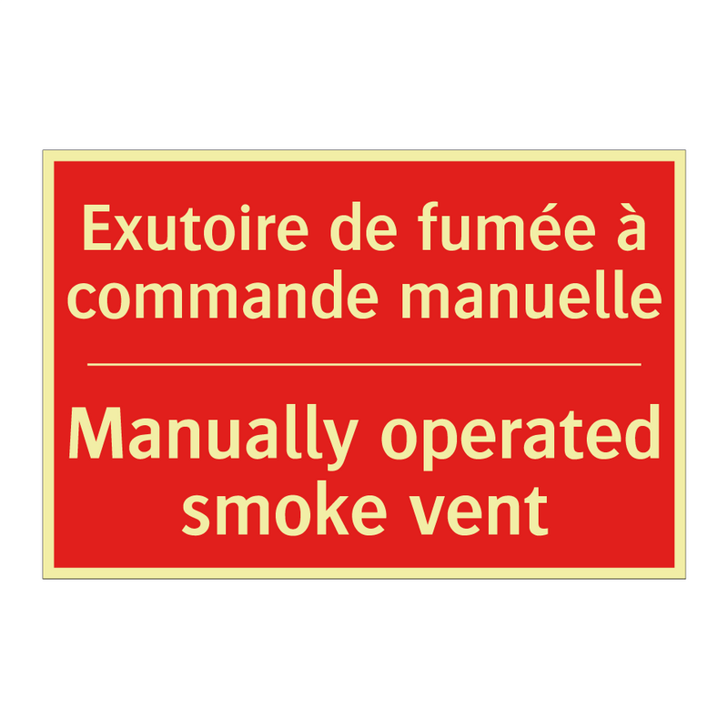 Exutoire de fumée à commande manuelle /.../ - Manually operated smoke vent