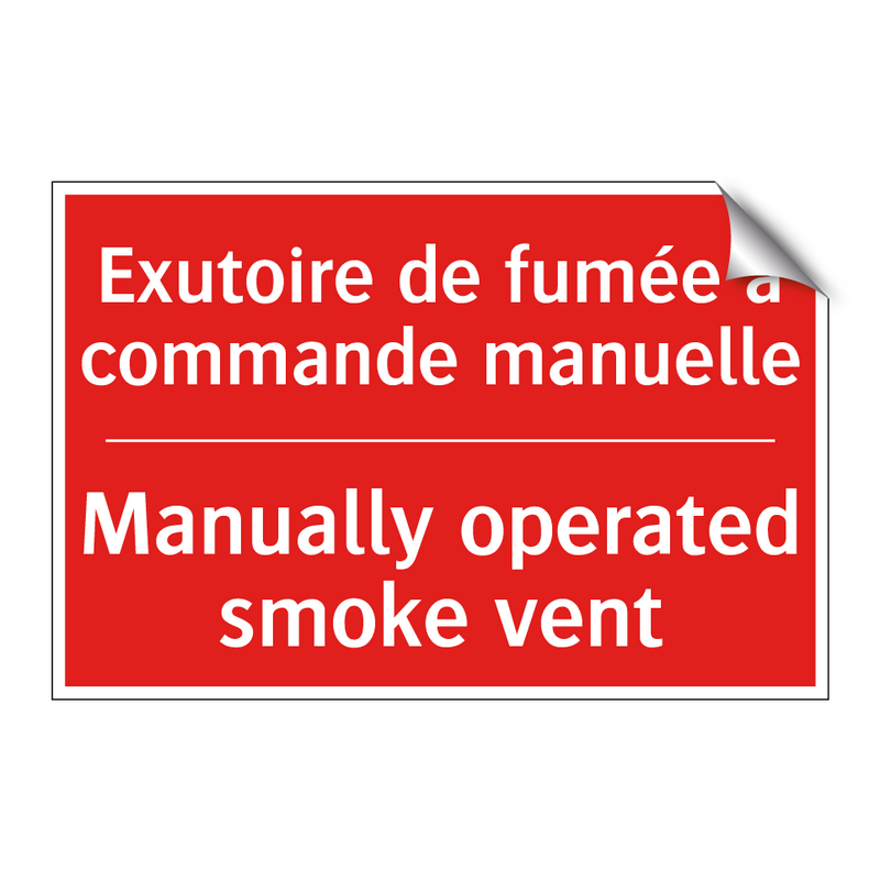 Exutoire de fumée à commande manuelle /.../ - Manually operated smoke vent