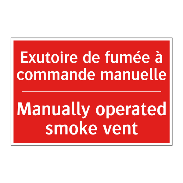 Exutoire de fumée à commande manuelle /.../ - Manually operated smoke vent