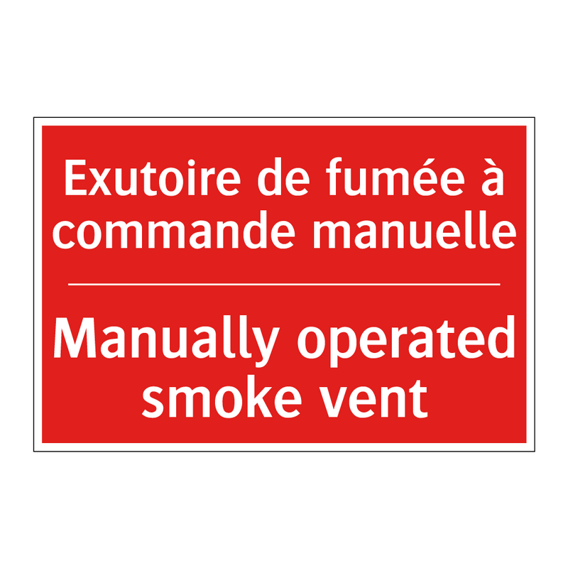 Exutoire de fumée à commande manuelle /.../ - Manually operated smoke vent