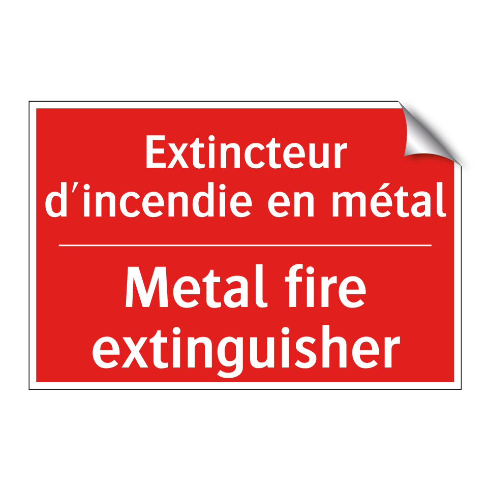 Extincteur d'incendie en métal - Metal fire extinguisher