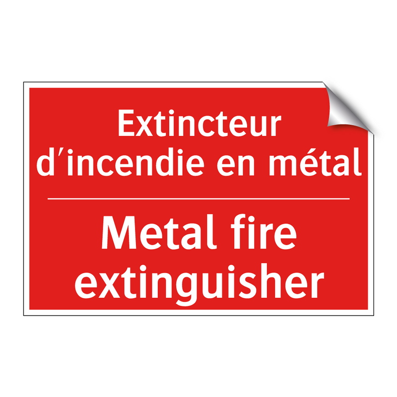 Extincteur d'incendie en métal - Metal fire extinguisher
