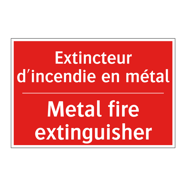 Extincteur d'incendie en métal - Metal fire extinguisher