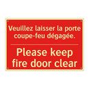 Veuillez laisser la porte coupe-feu /.../ - Please keep fire door clear