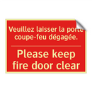 Veuillez laisser la porte coupe-feu /.../ - Please keep fire door clear