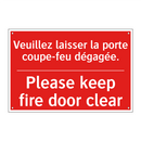 Veuillez laisser la porte coupe-feu /.../ - Please keep fire door clear