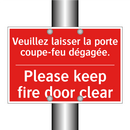 Veuillez laisser la porte coupe-feu /.../ - Please keep fire door clear