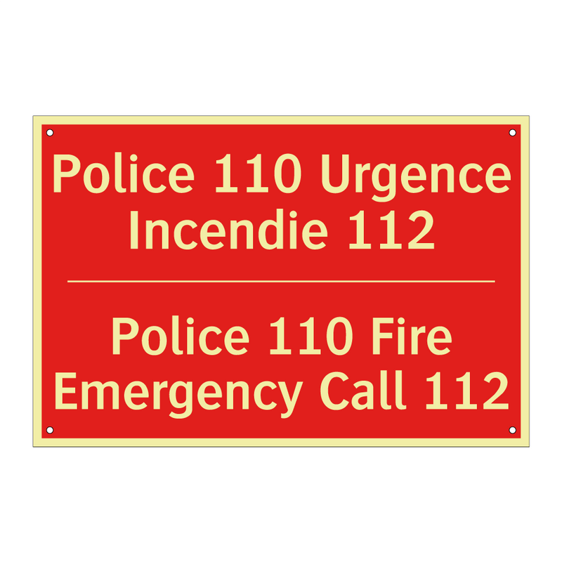 Police 110 Urgence Incendie 112 /.../ - Police 110 Fire Emergency Call /.../