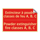Extincteur à poudre classes de /.../ - Powder extinguisher fire classes /.../