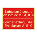 Extincteur à poudre classes de /.../ - Powder extinguisher fire classes /.../