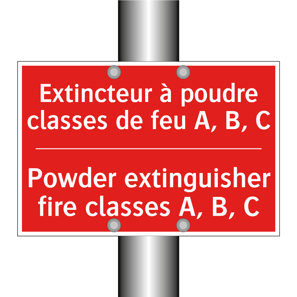 Extincteur à poudre classes de /.../ - Powder extinguisher fire classes /.../