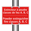 Extincteur à poudre classes de /.../ - Powder extinguisher fire classes /.../