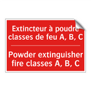 Extincteur à poudre classes de /.../ - Powder extinguisher fire classes /.../