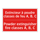Extincteur à poudre classes de /.../ - Powder extinguisher fire classes /.../