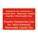 Utilisation de l'extincteur à /.../ - Powder Extinguisher Use for: Solid /.../