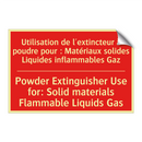 Utilisation de l'extincteur à /.../ - Powder Extinguisher Use for: Solid /.../