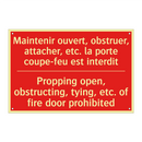 Maintenir ouvert, obstruer, attacher, /.../ - Propping open, obstructing, tying, /.../