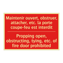 Maintenir ouvert, obstruer, attacher, /.../ - Propping open, obstructing, tying, /.../