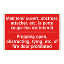 Maintenir ouvert, obstruer, attacher, /.../ - Propping open, obstructing, tying, /.../