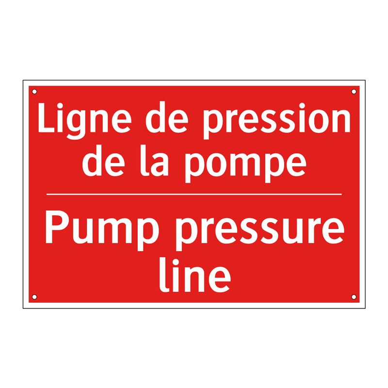 Ligne de pression de la pompe - Pump pressure line