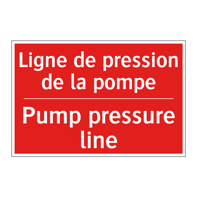 Ligne de pression de la pompe - Pump pressure line
