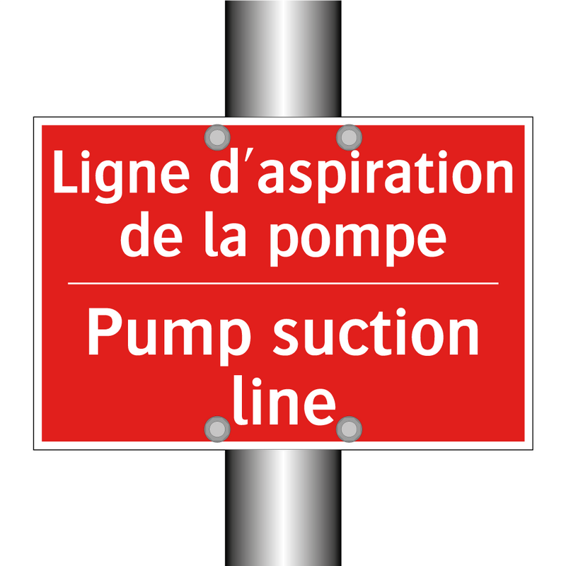 Ligne d'aspiration de la pompe - Pump suction line